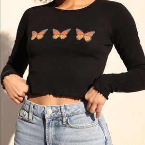 Urban Outfitters Truly Madly Deeply Butterfly Tee